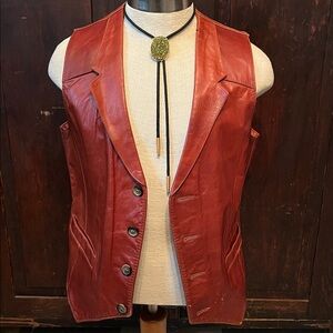 Vintage Men’s Burnt Orange Color Leather William Berry Size 40” Chest